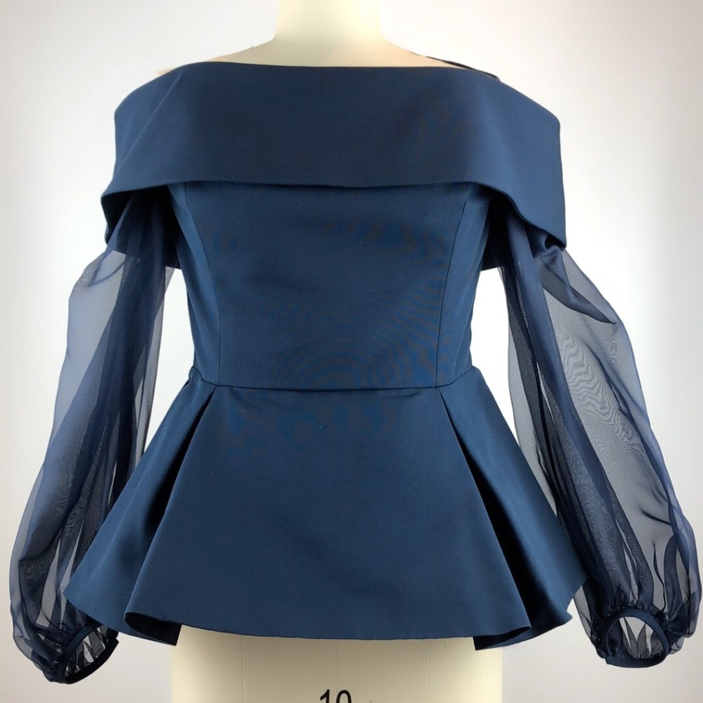 Elizabeth Kennedy Blouse Navy Size14